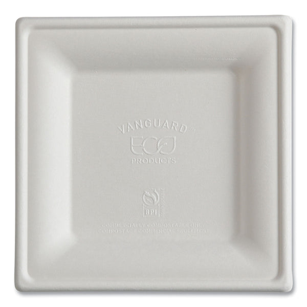 Eco-Products® Vanguard Renewable and Compostable Sugarcane Plates, 6 x 6, White, 500/Carton (ECOEPP021NFA) Case of 500