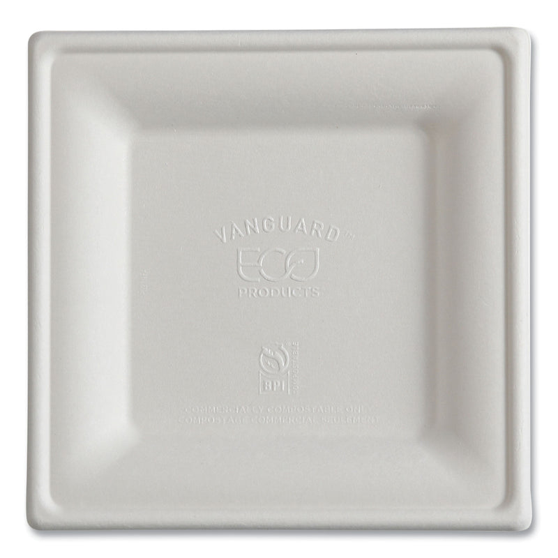 Eco-Products® Vanguard Renewable and Compostable Sugarcane Plates, 6 x 6, White, 500/Carton (ECOEPP021NFA) Case of 500