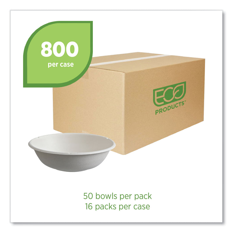 Eco-Products Vanguard Renewable and Compostable Sugarcane Bowls, 16 oz, White, 800/Carton (ECOEPBL16CNFA) Case of 800