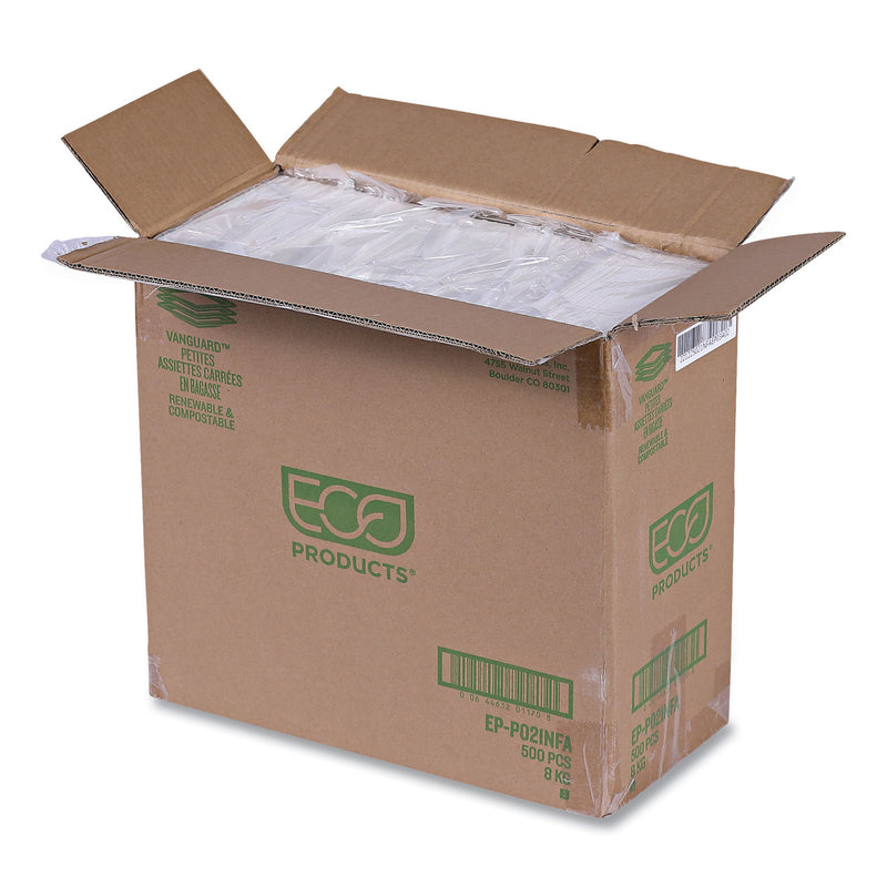 Eco-Products® Vanguard Renewable and Compostable Sugarcane Plates, 6 x 6, White, 500/Carton (ECOEPP021NFA) Case of 500