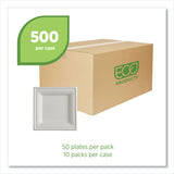 Eco-Products® Vanguard Renewable and Compostable Sugarcane Plates, 6 x 6, White, 500/Carton (ECOEPP021NFA) Case of 500