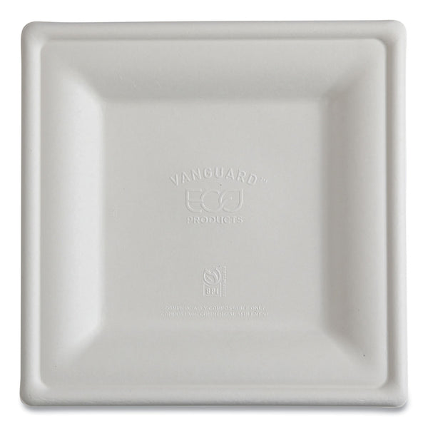 Eco-Products® Vanguard Renewable and Compostable Sugarcane Plates, 10 x 10, White, 250/Carton (ECOEPP023NFA) Case of 250