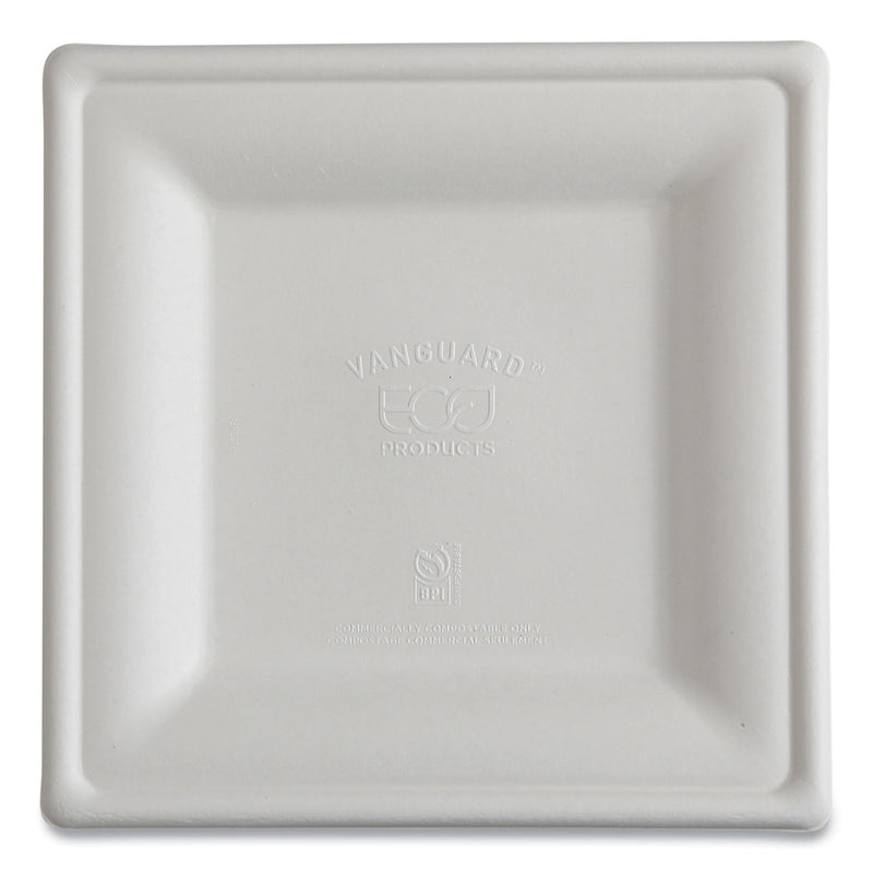Eco-Products® Vanguard Renewable and Compostable Sugarcane Plates, 10 x 10, White, 250/Carton (ECOEPP023NFA) Case of 250