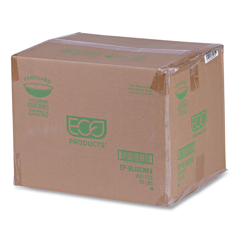 Eco-Products Vanguard Renewable and Compostable Sugarcane Bowls, 16 oz, White, 800/Carton (ECOEPBL16CNFA) Case of 800
