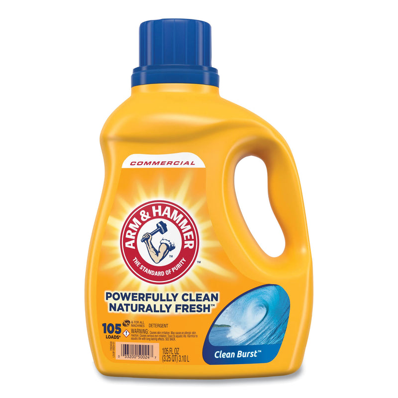 Arm & Hammer Dual HE Clean-Burst Liquid Laundry Detergent, 105 oz Bottle, 4/Carton (CDC3320050024) Case of 4
