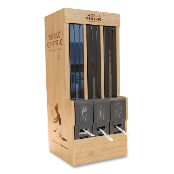 Cutlery Dispenser, Holds Forks/Knives/Spoons, 10.2 x 8.5 x 21.1, Natural (WORDPBAFKS) Each