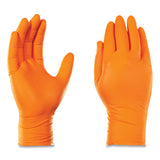GloveWorks® by AMMEX® Heavy-Duty Industrial Nitrile Gloves, Powder-Free, Small, 8 mil Thick, 9.5" Long, Orange, 100/Box, 10 Boxes/Carton (AXCGWON42100CT) Case of 1000