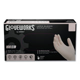 GloveWorks® by AMMEX® Latex Disposable Gloves, Powder-Free, Large, 4 mil Thick, 9.5" Long, Ivory, 100/Box, 10 Boxes/Carton (AXCTLF46100) Case of 1000