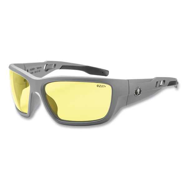 Skullerz BALDR Safety Glasses, Matte Gray Nylon Impact Frame, Yellow Polycarbonate Lens (EGO57150) Each