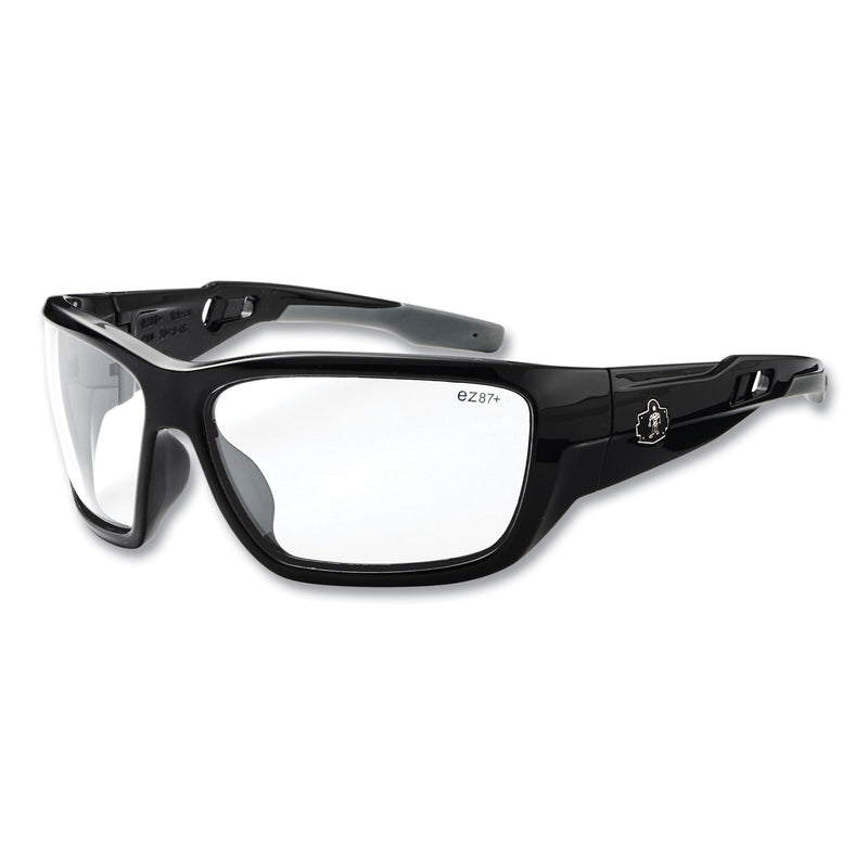 Skullerz BALDR Safety Glasses, Black Nylon Impact Frame, Anti-Fog Clear Polycarbonate Lens (EGO57003) Each