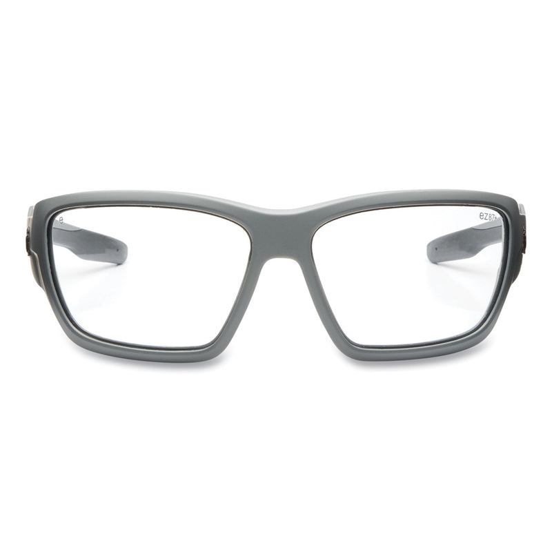 Skullerz BALDR Safety Glasses, Matte Gray Nylon Impact Frame, Anti-Fog Clear Polycarbonate Lens (EGO57103) Each