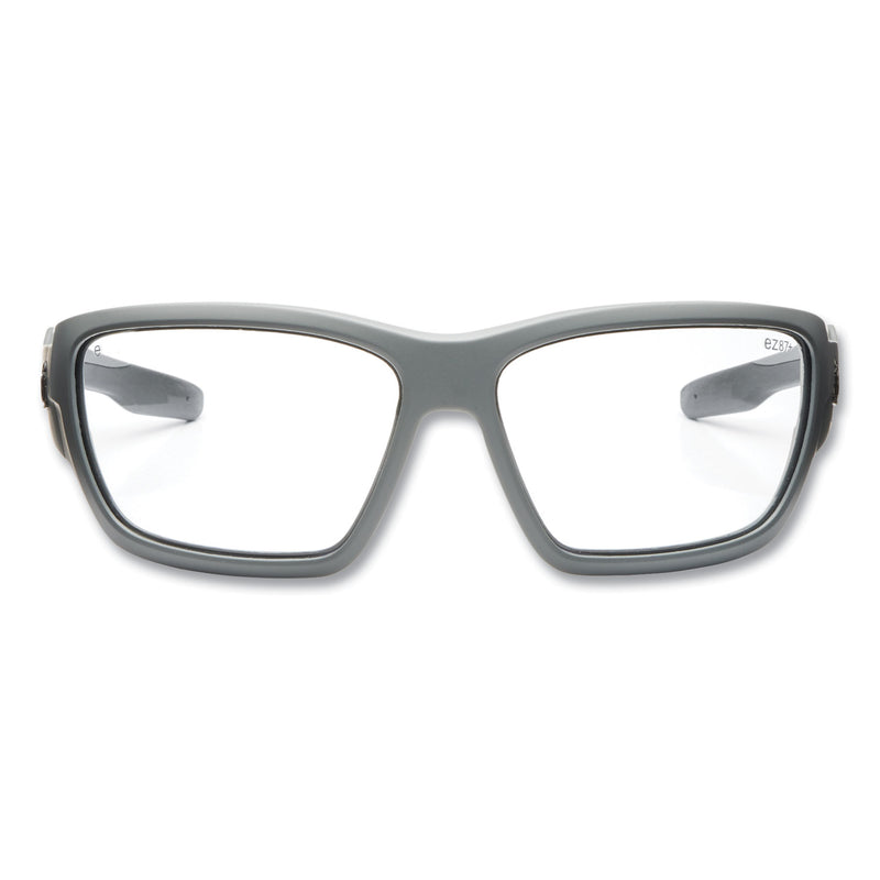 Skullerz BALDR Safety Glasses, Matte Gray Nylon Impact Frame, Clear Polycarbonate Lens (EGO57100) Each