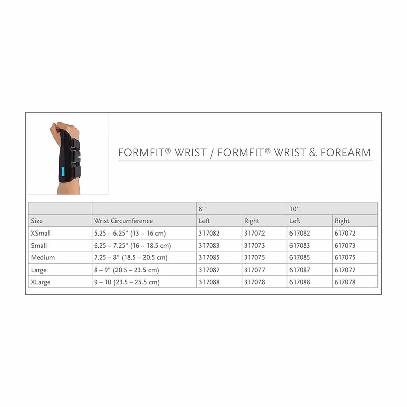 Ossur® Formfit® Wrist Brace Aluminum / Cotton / Polyester Right Hand Black Large (341415_EA) 1/EA