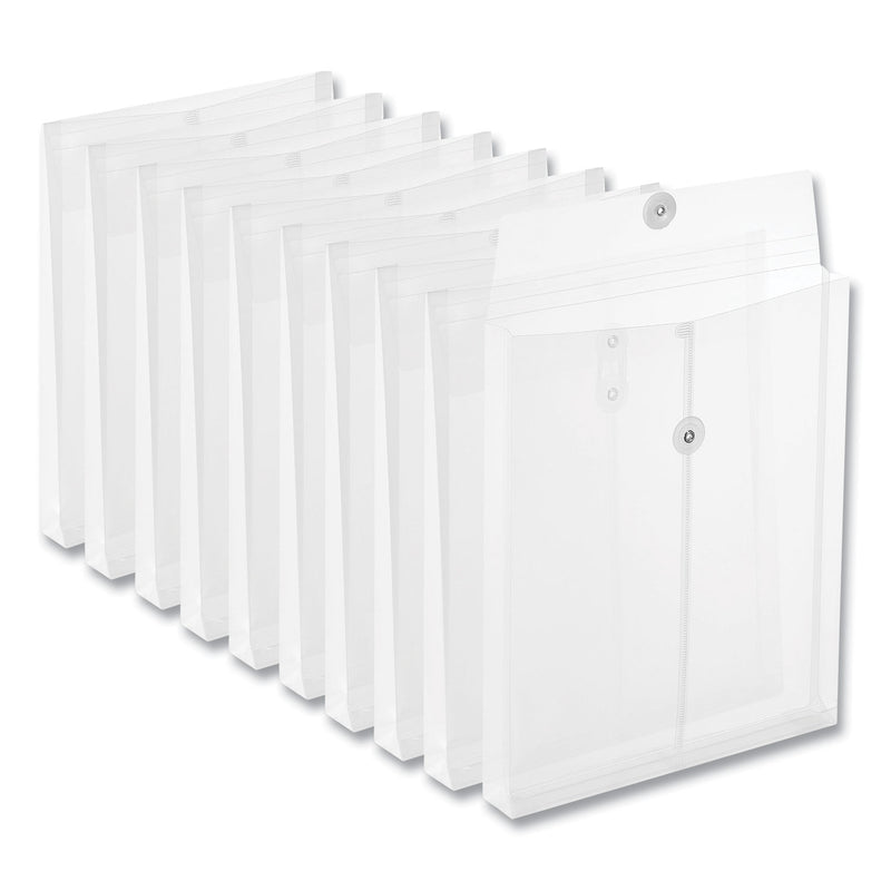 Universal Top Opening Poly Envelopes, 1.25" Expansion, Letter Size, Clear, 10/Pack (UNV50790) Pack of 10