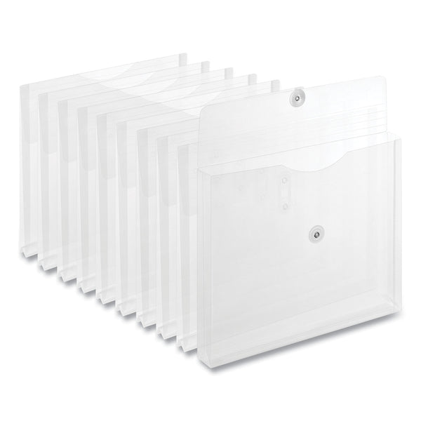 Universal Side Opening Poly Envelopes, 1" Expansion, Letter Size, Clear, 10/Pack (UNV50770) Pack of 10