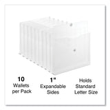 Universal Side Opening Poly Envelopes, 1" Expansion, Letter Size, Clear, 10/Pack (UNV50770) Pack of 10