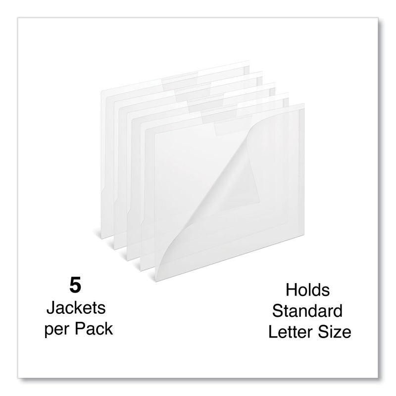 Universal Project Poly Jackets, Letter Size, Clear, 5/Pack (UNV50760) Pack of 5