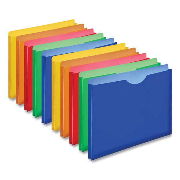 Universal Expanding Poly File Jackets, 1 Section, Straight Tab, Letter Size, Assorted, 10/Pack (UNV50750) Pack of 10