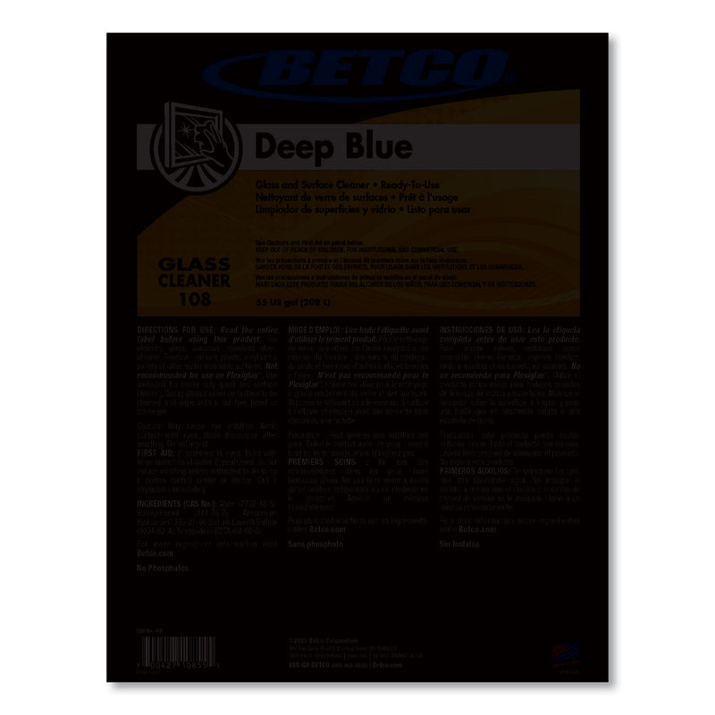 Betco® Deep Blue Glass and Surface Cleaner, 55 gal Drum (BET1085500) Each