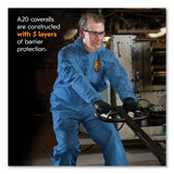 KleenGuard™ A20 Breathable Particle Protection Coveralls, Zip Front, Hood, Elastic Back, Wrists, Ankles, 4X-Large, Blue, 20/Carton (ANS58517) Case of 20