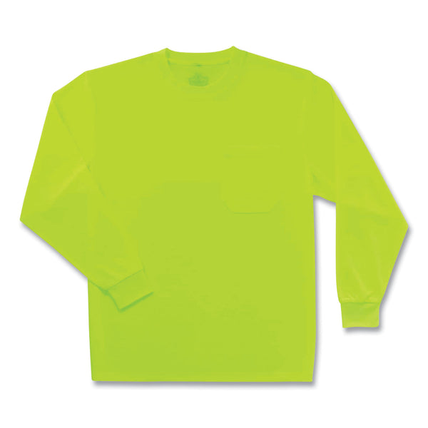 GloWear 8091 Non-Certified Hi-Vis Long Sleeve Shirt, 3X-Large, Lime (EGO21587) Each