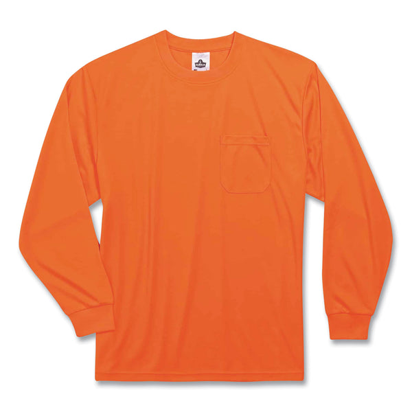 GloWear 8091 Non-Certified Hi-Vis Long Sleeve Shirt, 4X-Large, Orange (EGO21598) Each