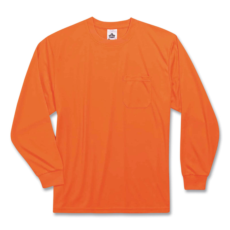 GloWear 8091 Non-Certified Hi-Vis Long Sleeve Shirt, Medium, Orange (EGO21593) Each