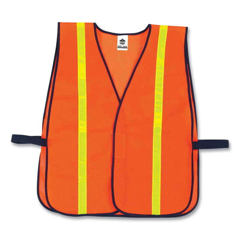 8040HL Non-Certified Hi-Gloss Vest, Polyester, One Size Fits Most, Orange (EGO20070) Each