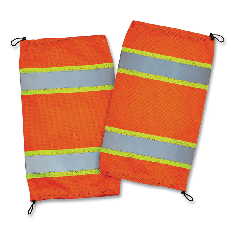 ergodyne® GloWear 8009 Class E Two-Tone Mesh Leg Gaiters, One Size Fits Most, Orange (EGO29091) 1 Pair