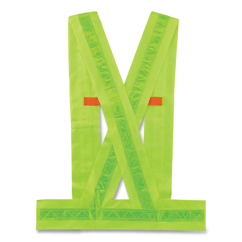 GloWear 8140BA Class 1 Breakaway Sash, Polyester, X-Large/2X-Large, Lime (EGO27015) Each