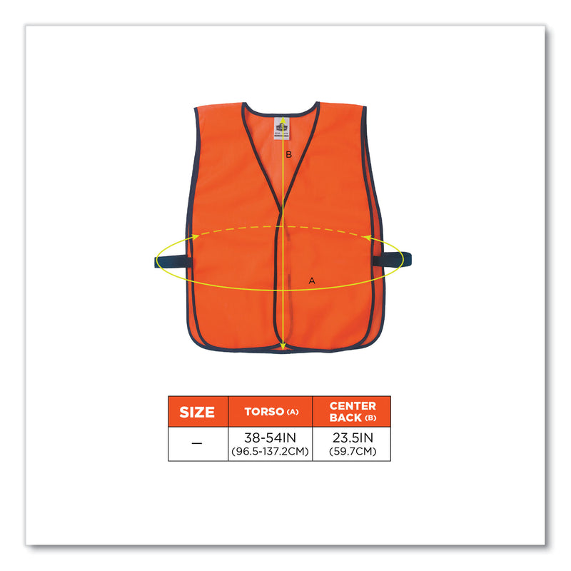 ergodyne® GloWear 8010HL Non-Certified Economy Vest, One Size Fits Most, Orange (EGO20010) Each
