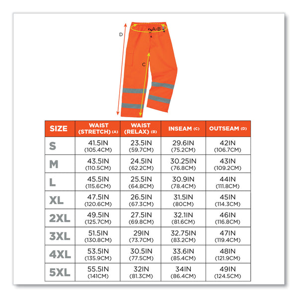 GloWear 8925 Class E Hi-Vis Thermal Pants, Medium, Orange (EGO24443) Each