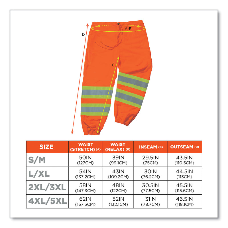 GloWear 8911 Class E Two-Tone Pants, Small/Medium, Orange (EGO22863) Each