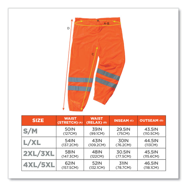 GloWear 8910 Class E Hi-Vis Pants, Large/X-Large, Orange (EGO22855) Each