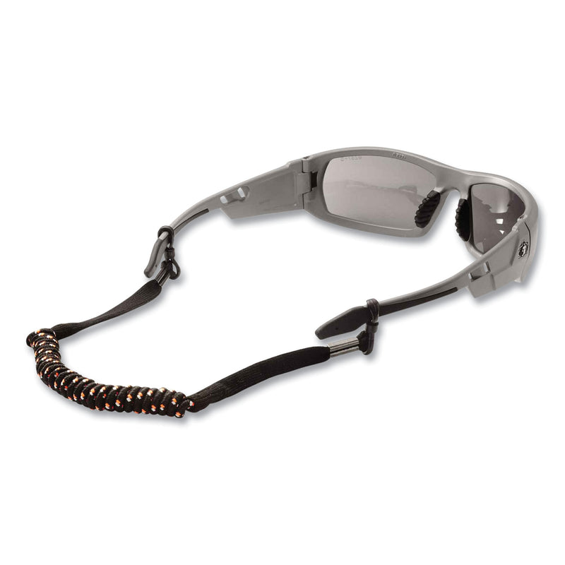 Skullerz 3280 Elastic Coil Eyewear Lanyard, PVC O-Ring Slip Fastener, 10" Long, Black (EGO19280) Each