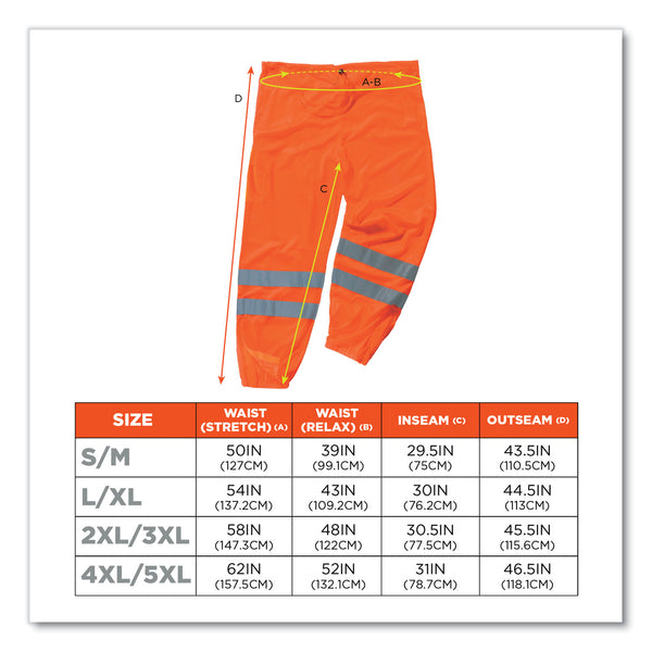 GloWear 8910 Class E Hi-Vis Pants, 4X-Large/5X-Large, Orange (EGO22859) Each