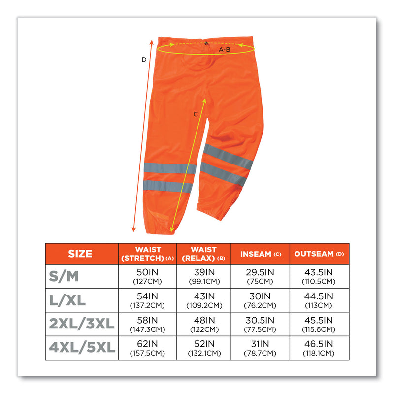 GloWear 8910 Class E Hi-Vis Pants, 4X-Large/5X-Large, Orange (EGO22859) Each