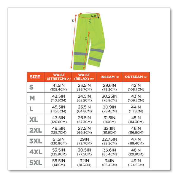 GloWear 8925 Class E Hi-Vis Thermal Pants, 3X-Large, Lime (EGO24457) Each