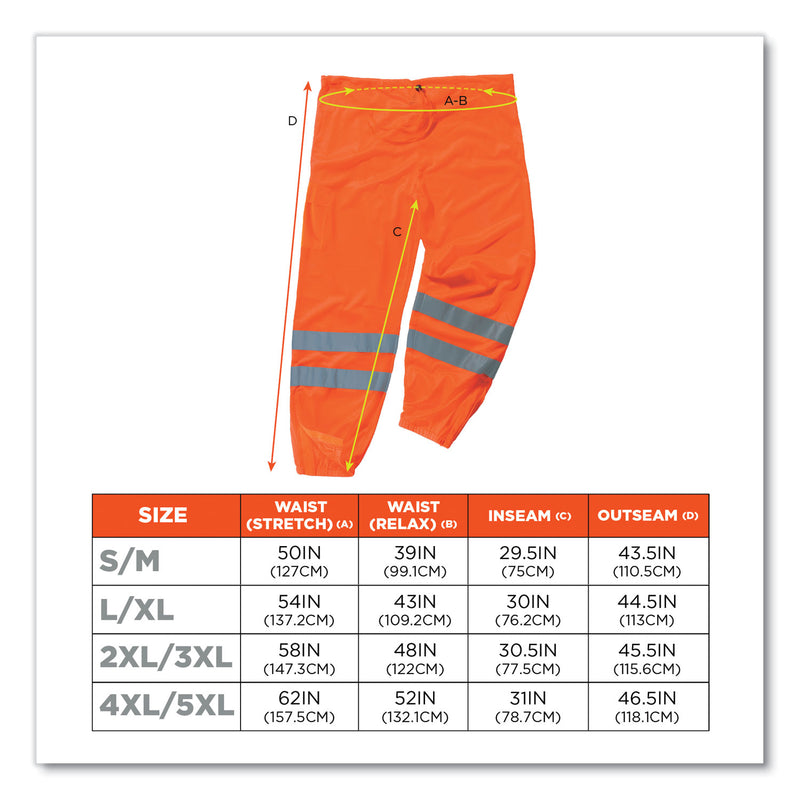 GloWear 8910 Class E Hi-Vis Pants, 2X-Large/3X-Large, Orange (EGO22857) Each