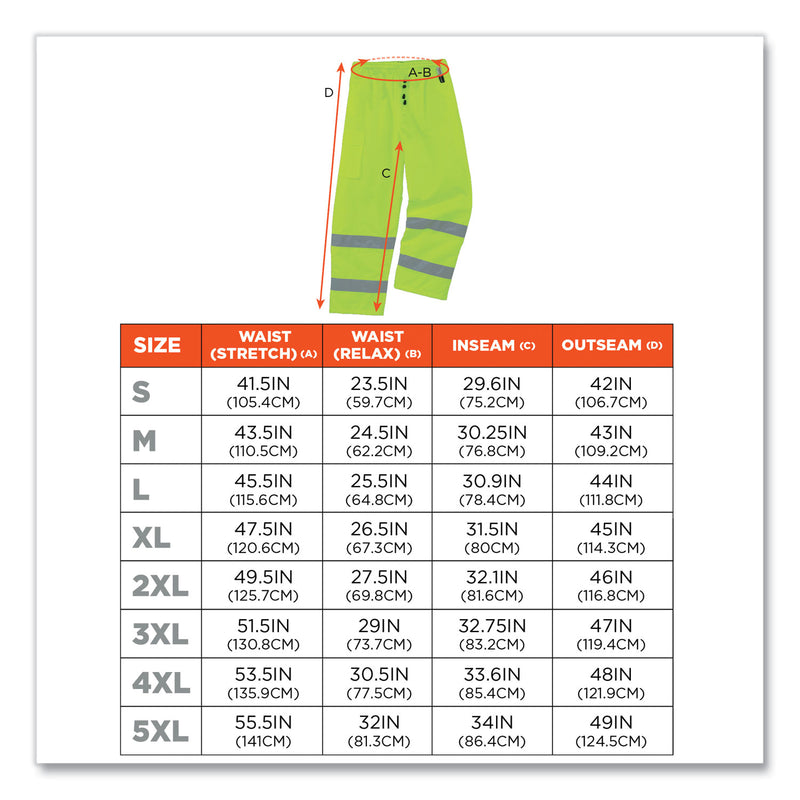 GloWear 8925 Class E Hi-Vis Thermal Pants, Small, Lime (EGO24452) Each