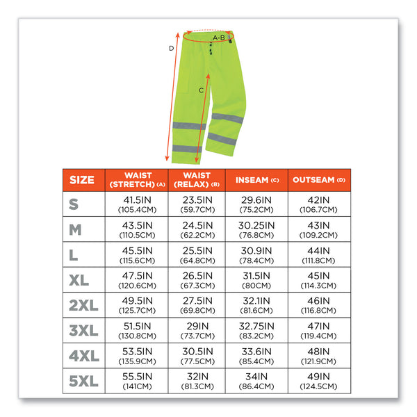 GloWear 8925 Class E Hi-Vis Thermal Pants, Medium, Lime (EGO24453) Each