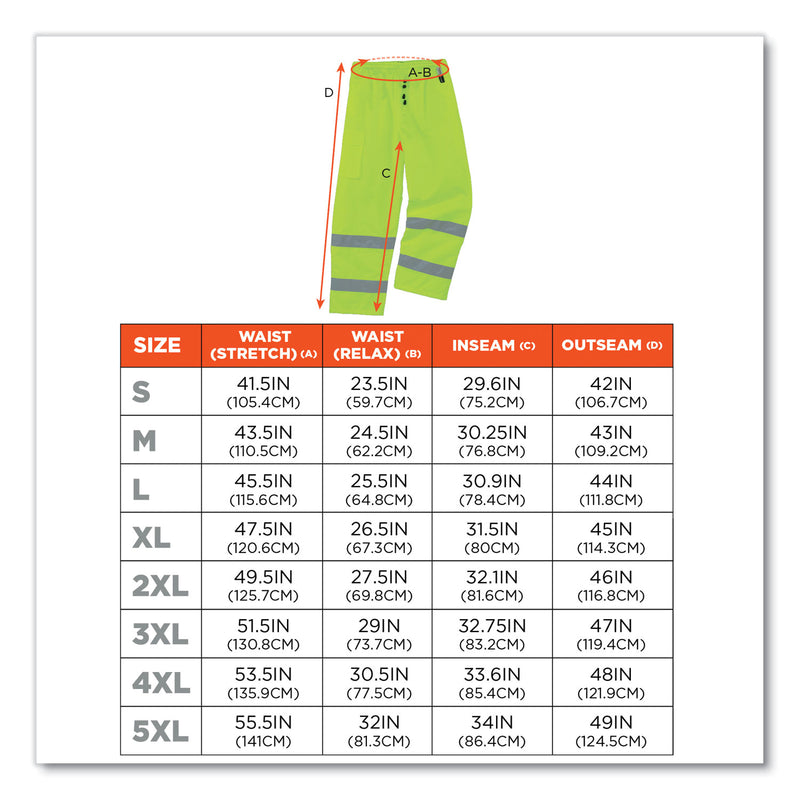 GloWear 8925 Class E Hi-Vis Thermal Pants, Large, Lime (EGO24454) Each