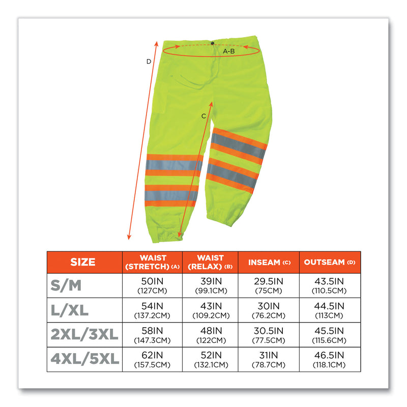 GloWear 8911 Class E Two-Tone Pants, 2X-Large/3X-Large, Lime (EGO22967) Each