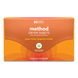 Method Dryer Sheets, Ginger Mango, 80/Box, 6 Boxes/Carton (MTH318049) Case of 6