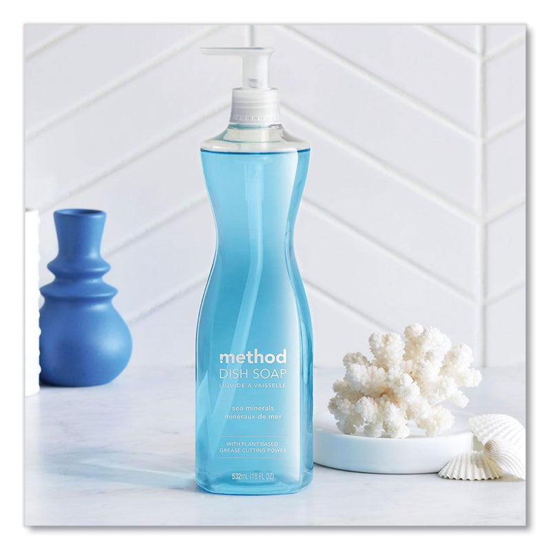 Method Dish Soap Pump, Hour-Glass Bottle Shape, Sea Minerals Scent, 18 oz Pump Bottle, 6/Carton (MTH318972) Case of 6