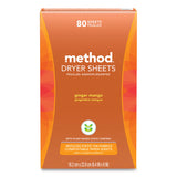 Method Dryer Sheets, Ginger Mango, 80/Box, 6 Boxes/Carton (MTH318049) Case of 6