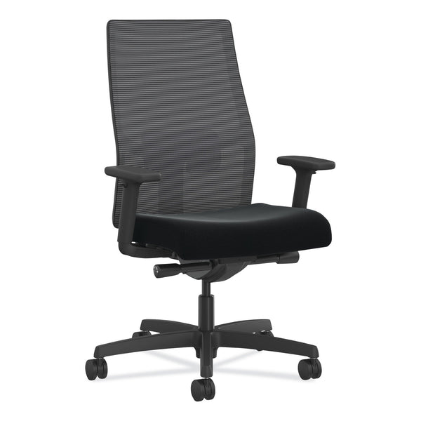 HON® Ignition 2.0 4-Way Stretch Mid-Back Mesh Task Chair, Supports 300 lb, 17" to 21" Seat Height, Black (HONI2M2AMC10IRT) Each