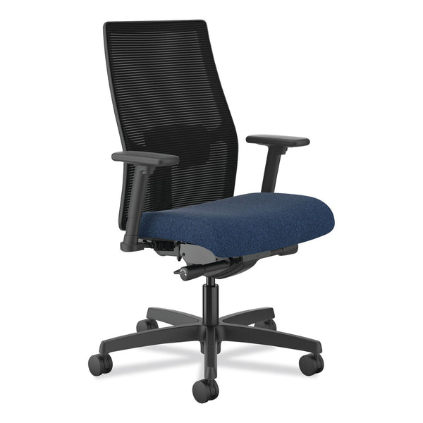 HON® Ignition 2.0 4-Way Stretch Mid-Black Mesh Task Chair, Supports 300 lb, 17" to 21" Seat Ht, Navy/Black (HONI2M2BMLA13TK) Each