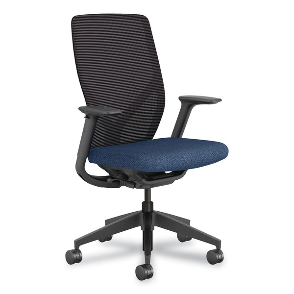 HON® Flexion Mesh Back Chair, Supports Up to 300 lb, 14.81" to 19.7" Seat Ht, Navy Seat, Black Back/Base (HONFXTSAMAX13NL) Each