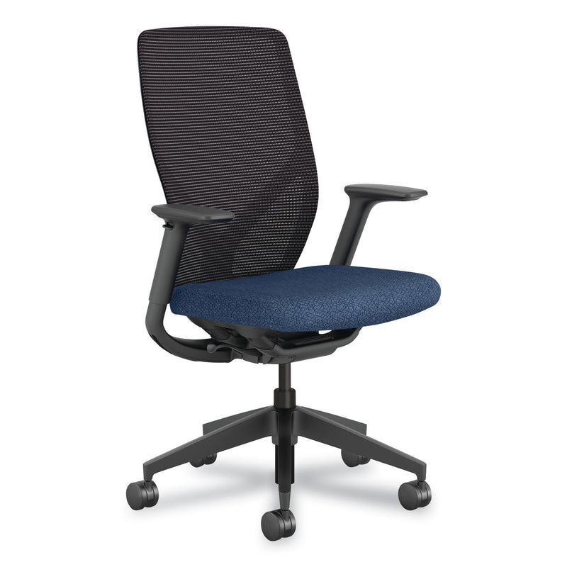 HON® Flexion Mesh Back Chair, Supports Up to 300 lb, 14.81" to 19.7" Seat Ht, Navy Seat, Black Back/Base (HONFXTSAMAX13NL) Each